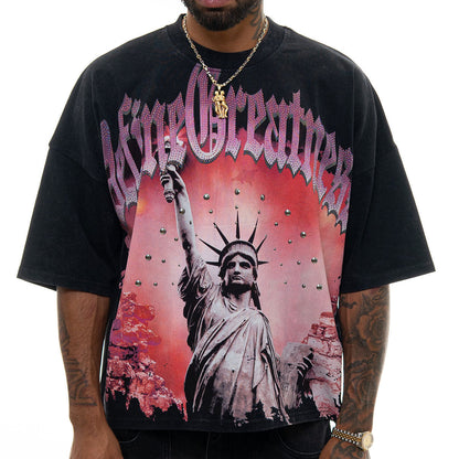 Stray define greatness wide & crop fit tee Black by Stray - 1