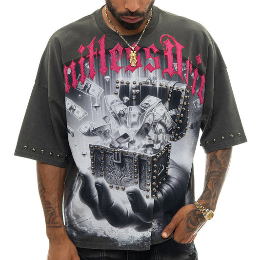 Stray treasure chest wide & crop fit tee Charcoal by Stray - 1