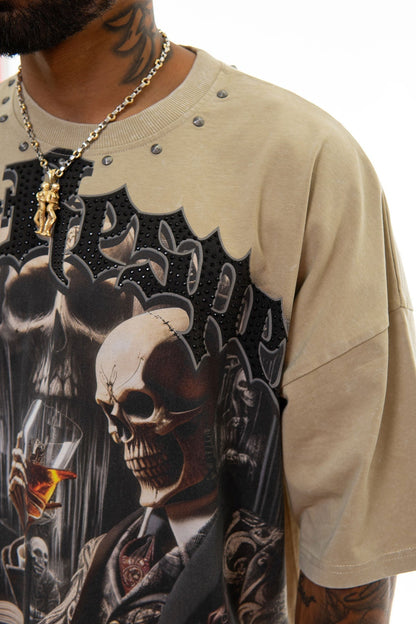 Stray respect earned wide & crop fit tee Desert by Stray - 4