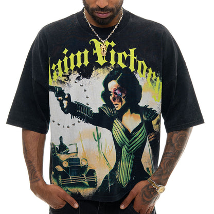 Stray claim victory wide & crop fit tee Black by Stray - 1