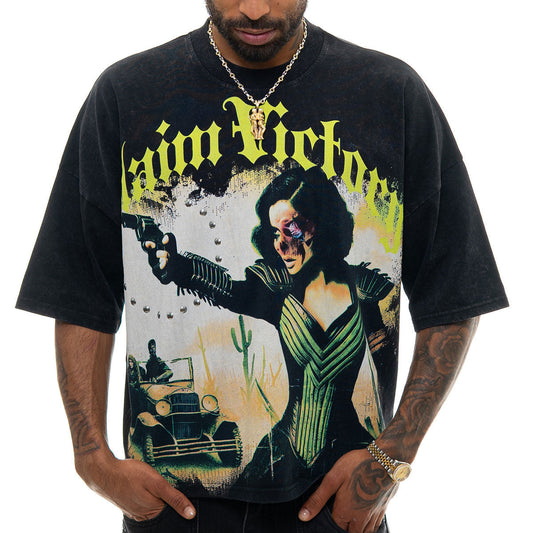 Stray claim victory wide & crop fit tee Black by Stray - 1