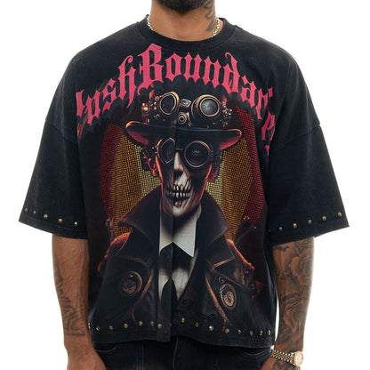 Stray push boundaries wide & crop fit tee Black by Stray - 1