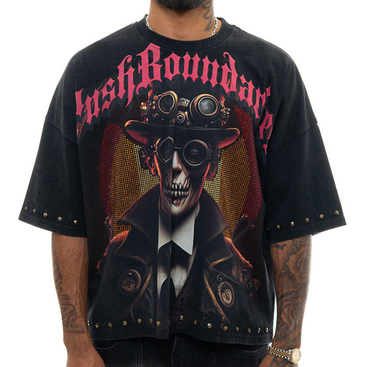 Stray push boundaries wide & crop fit tee Black by Stray - 1