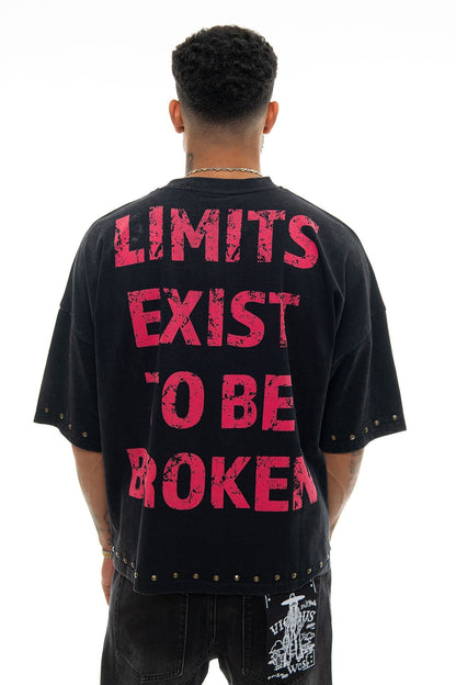 Stray push boundaries wide & crop fit tee Black by Stray - 2