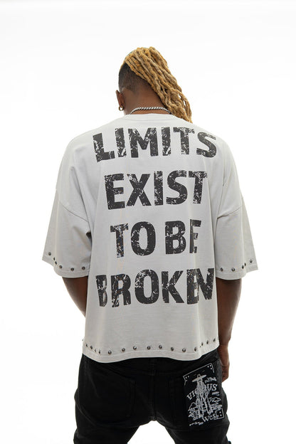 Stray push boundaries wide & crop fit tee Light Grey by Stray - 2