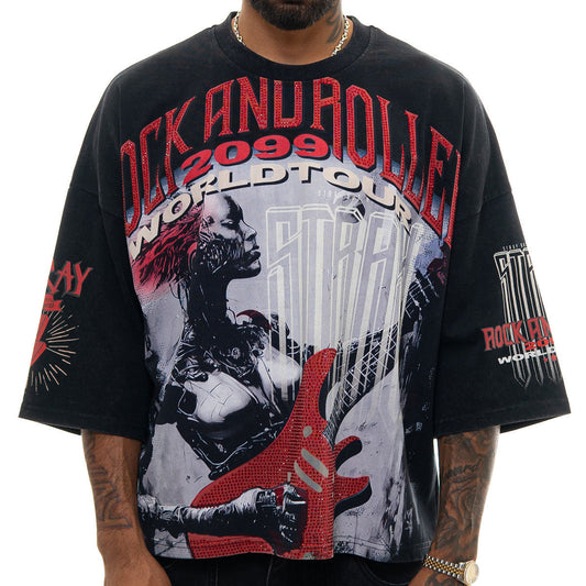 Stray rock n roller 3/4 sleeve tee Black by Stray - 1