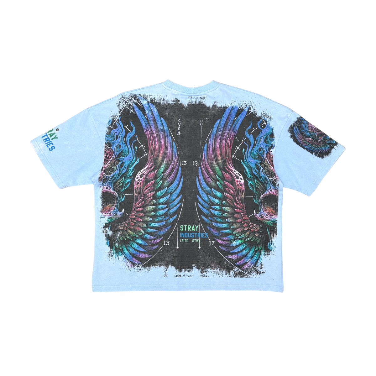 Burning skull tshirt by Stray, view 10
