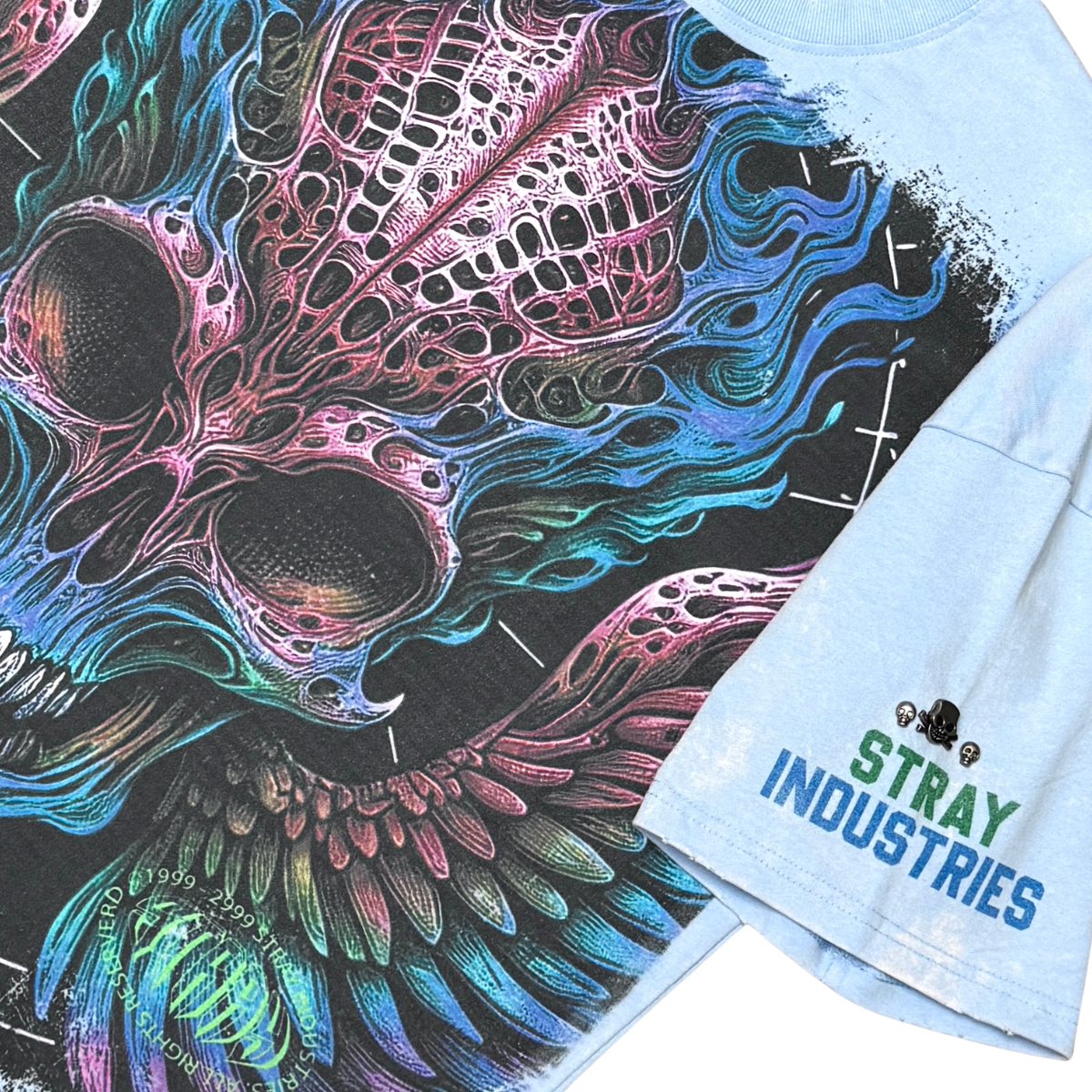 Burning skull tshirt by Stray, view 11