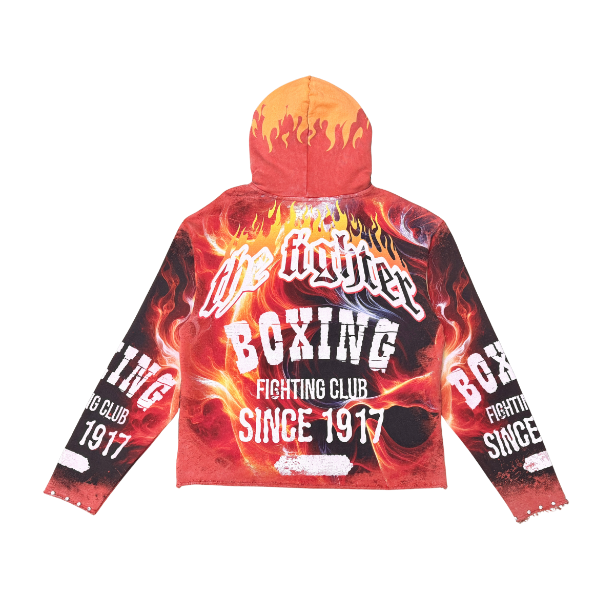 Fighter skull zipper hoodie by Stray, view 4