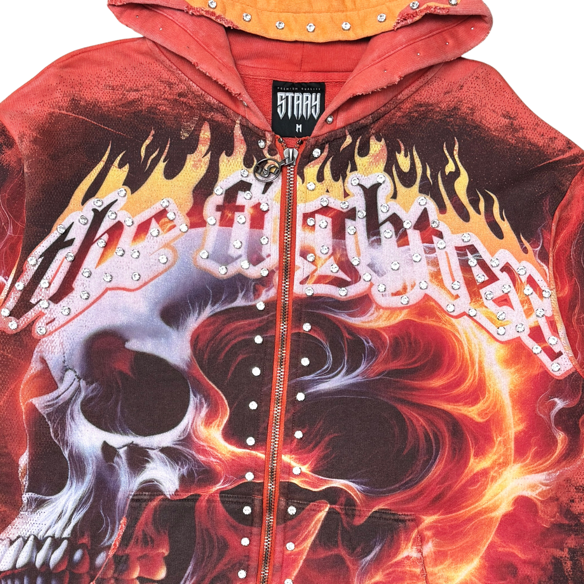 Fighter skull zipper hoodie by Stray, view 5