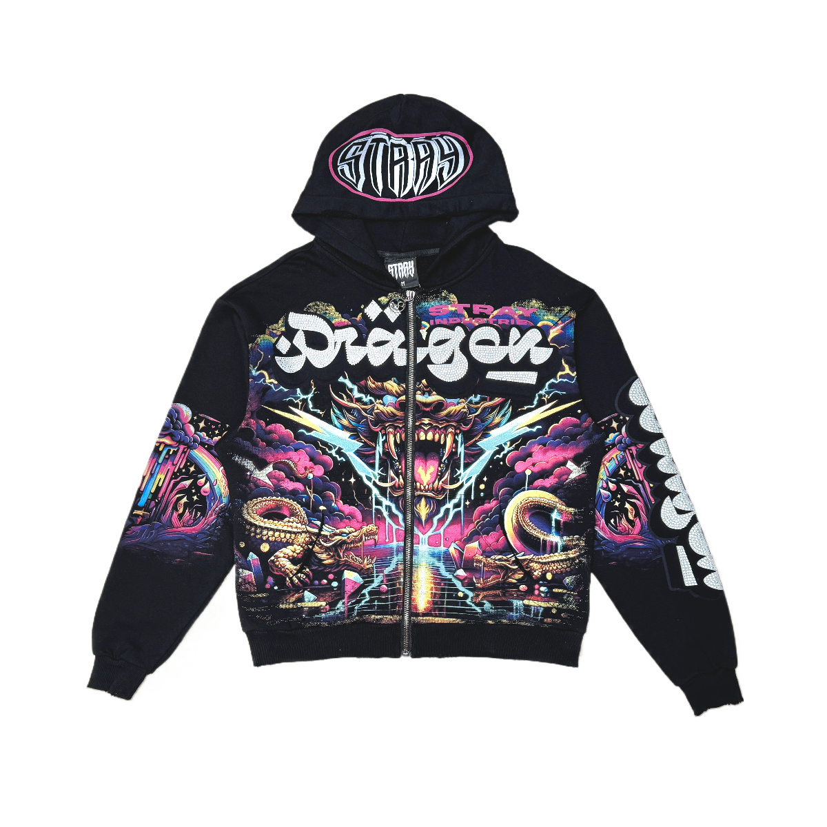 Dragon zipper hoodie by Stray, view 1