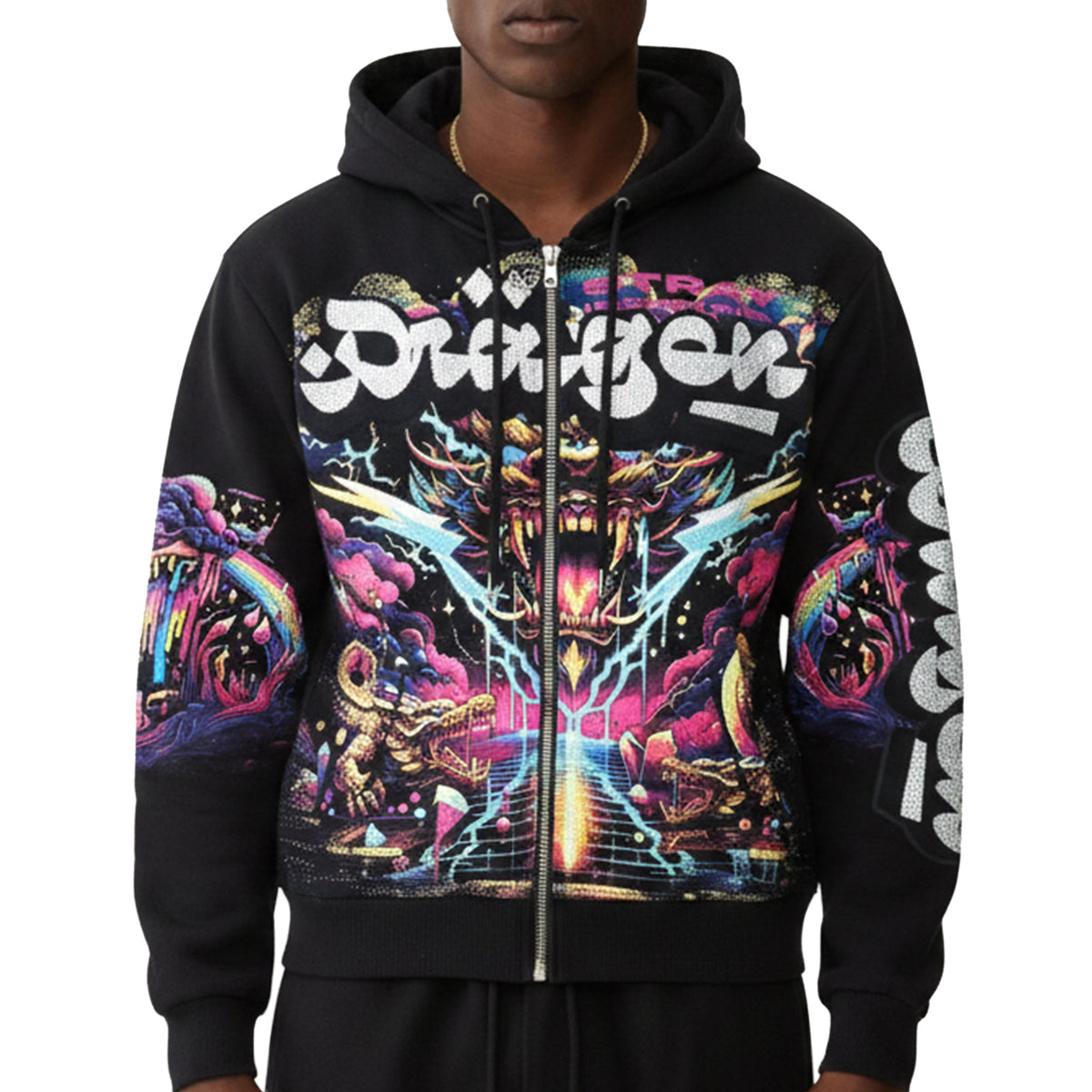 Dragon zipper hoodie by Stray, view 2