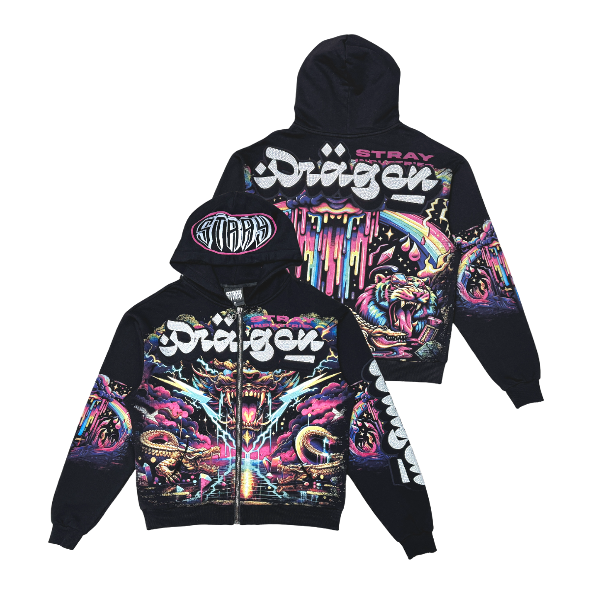 Dragon zipper hoodie by Stray, view 7