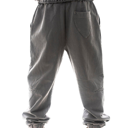 Garment-dyed heavyweight cotton fleece sweatpants Charcoal Grey by Unknown - 3