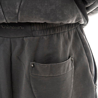 Garment-dyed heavyweight cotton fleece sweatpants Charcoal Grey by Unknown - 4