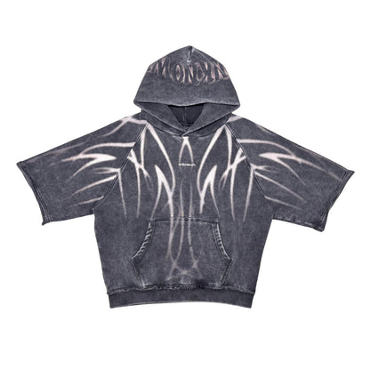 Short sleeve printed hoodie