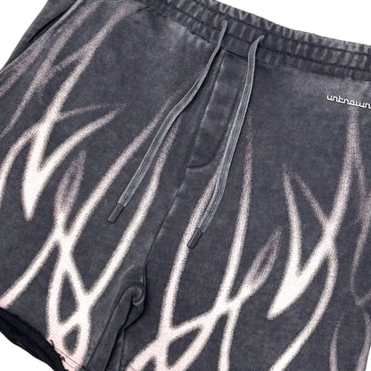 Faded flames washed shorts by Unknown - 3