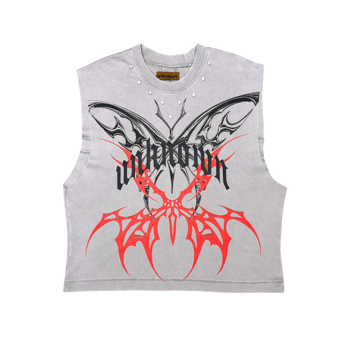 Printed wings sleeveless tee by Unknown - 8