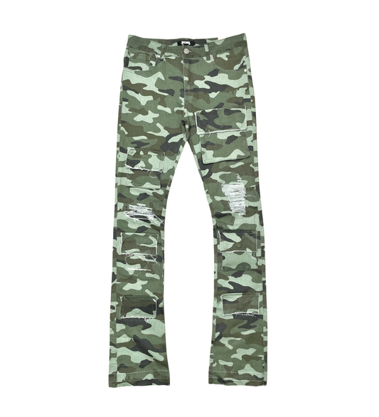 Vicious Rip & Repair Cargo Stack Jeans - Army | Vicious _1
