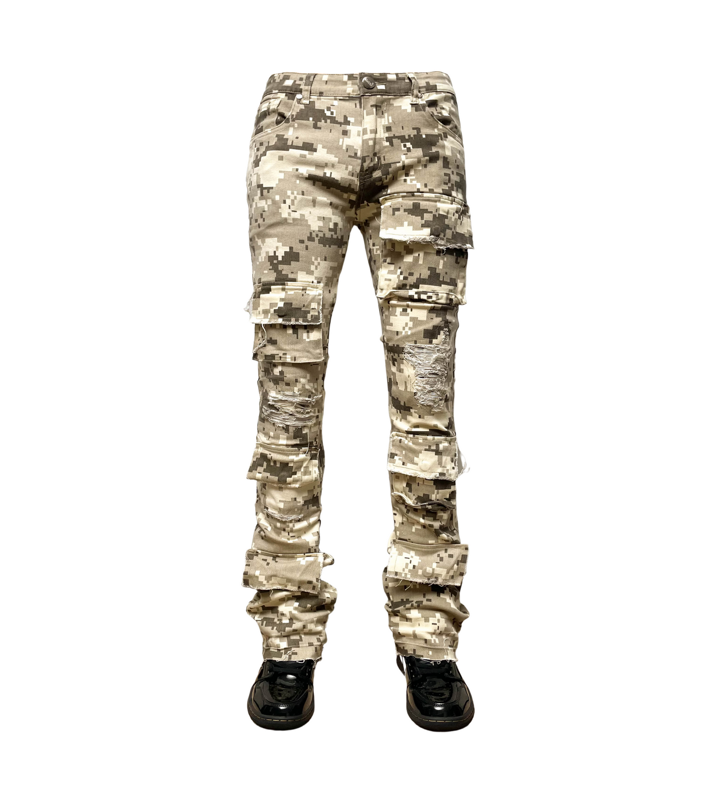 Vicious Rip & Repair Cargo Stack Jeans - Army | Vicious _5