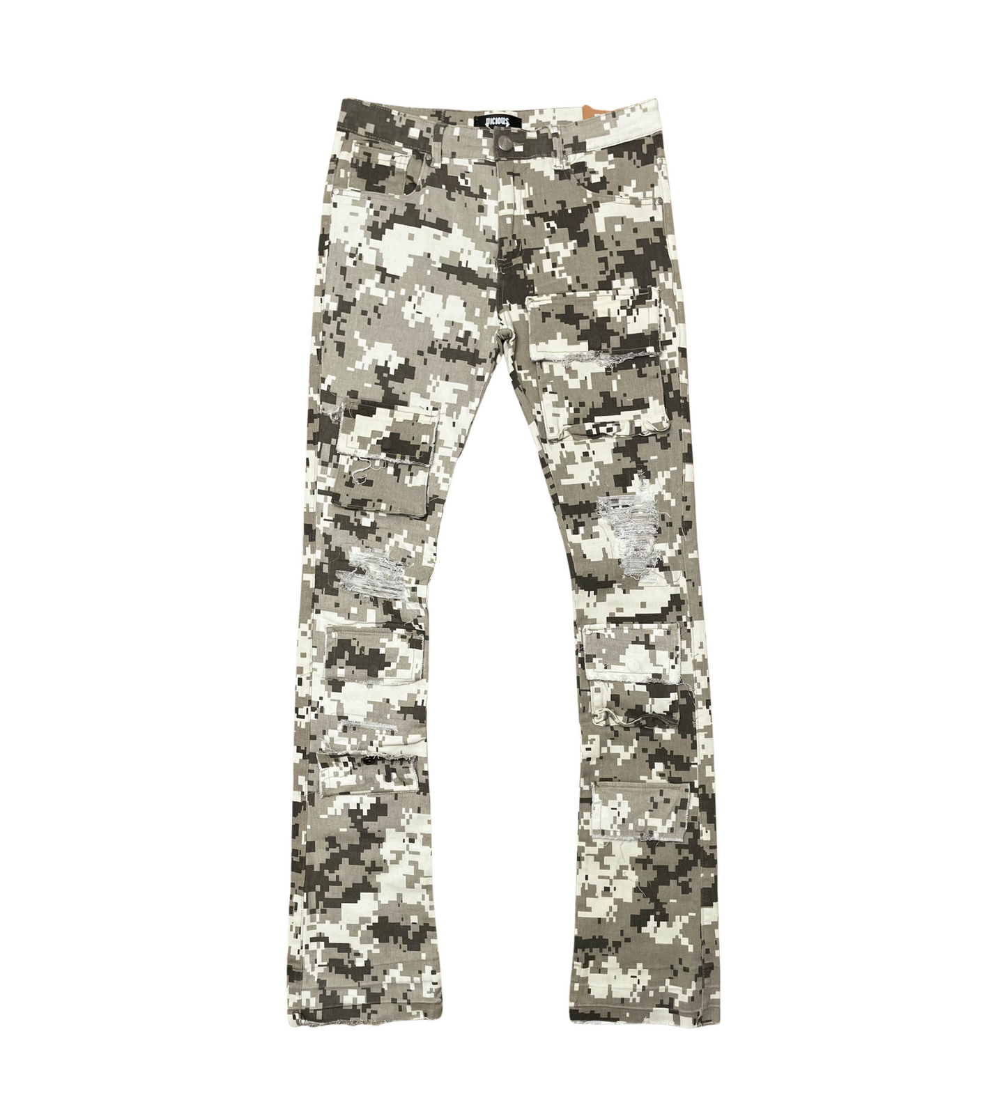 Vicious Rip & Repair Cargo Stack Jeans - Army | Vicious _4