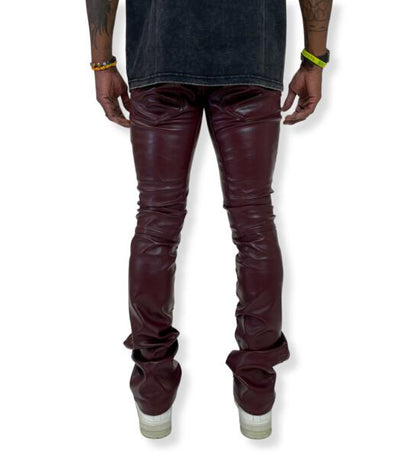 Vegan coated leather rider pant