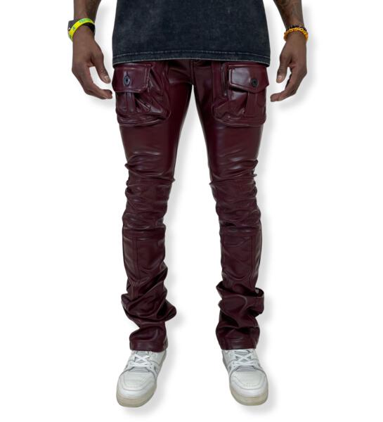 Vegan coated leather rider pant