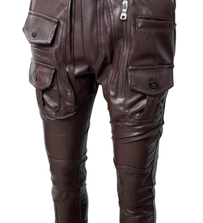 Vegan coated leather rider pant