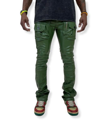 Vegan coated leather rider pant