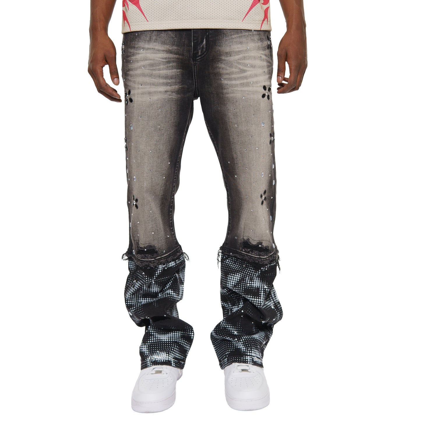 Rhinestone embellished denim pant By Vicious-1