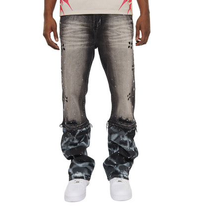 Rhinestone embellished denim pant By Vicious-1