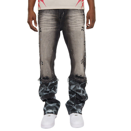 Rhinestone embellished denim pant By Vicious-1