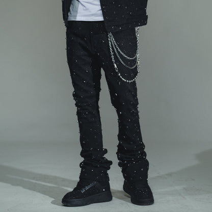 Embellished Flare  Denim Black by Vicious - 1