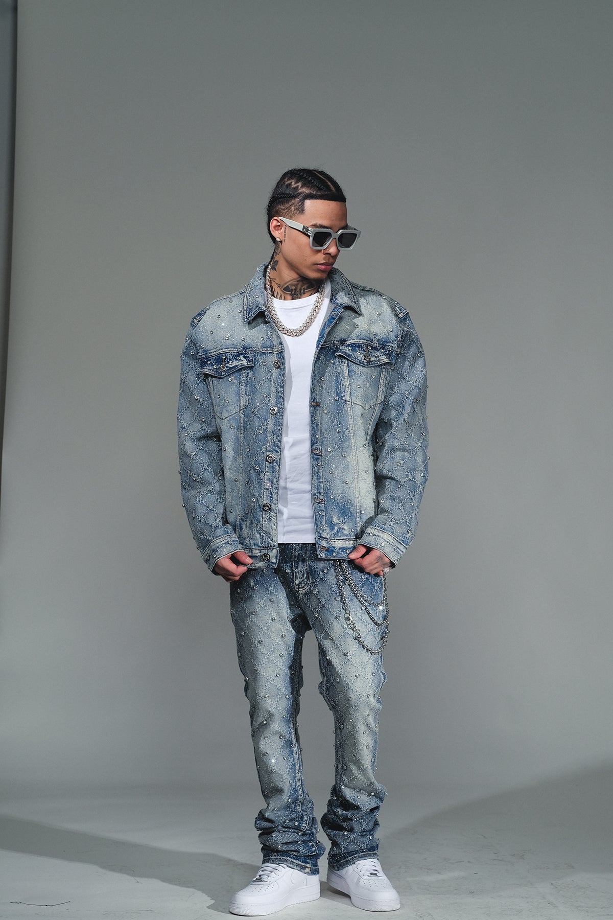 Embellished Flare  Denim Light Blue by Vicious - 2