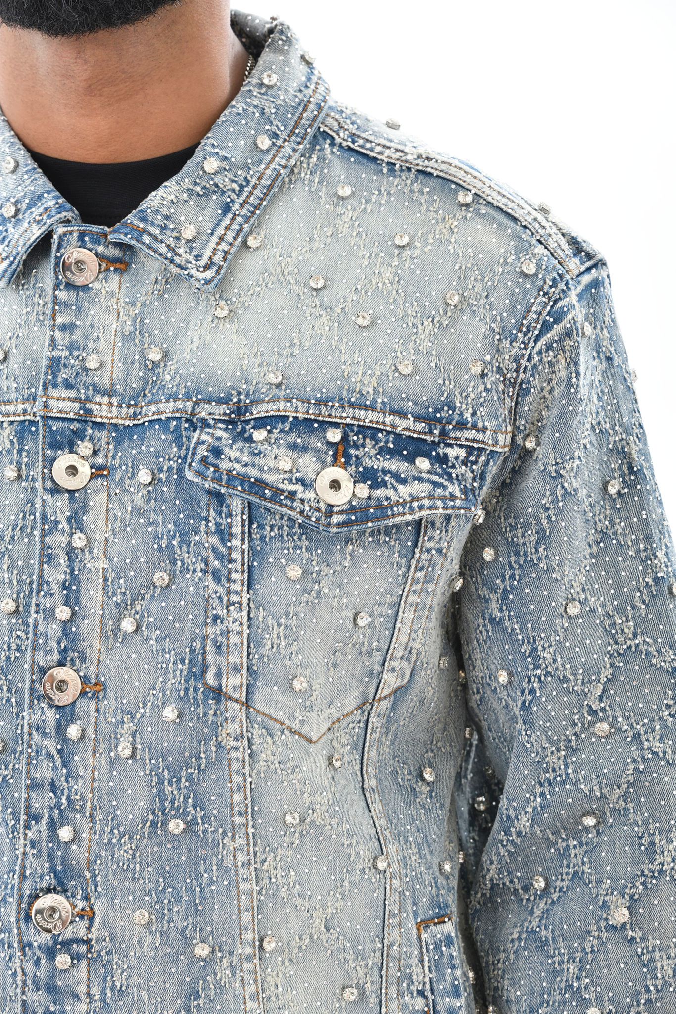 Embellished jean jacket