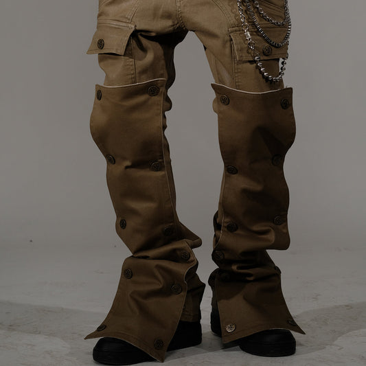 Flare Fit / Front Button Coated Army by Vicious - 1