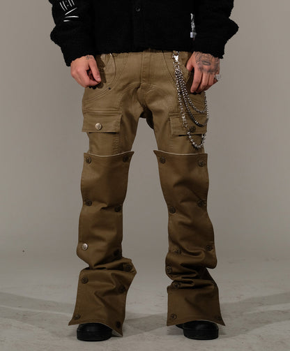 Flare Fit / Front Button Coated Army by Vicious - 3