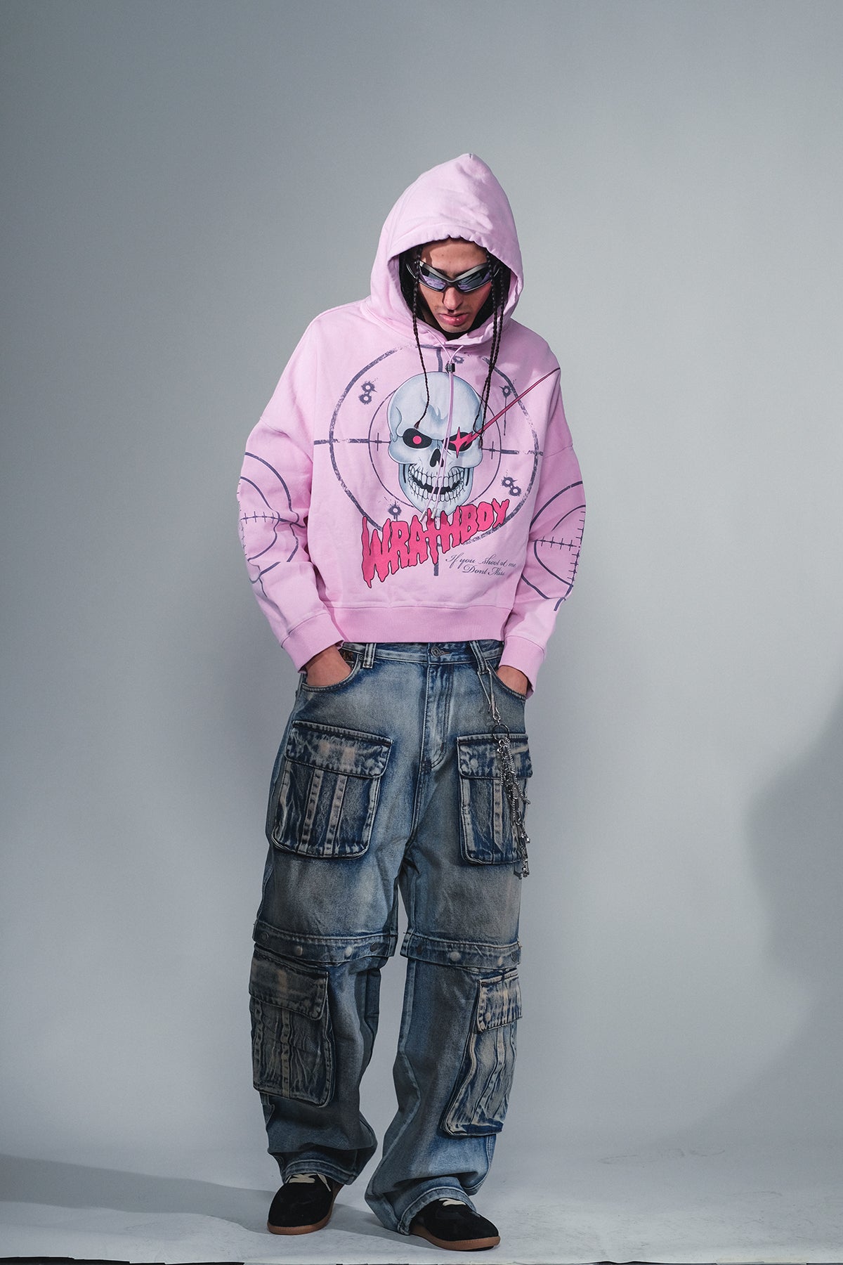 Multi Cargo Baggy Fit Denim  Antique Blue by Vicious - 3