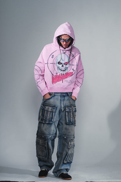 Multi Cargo Baggy Fit Denim  Antique Blue by Vicious - 3