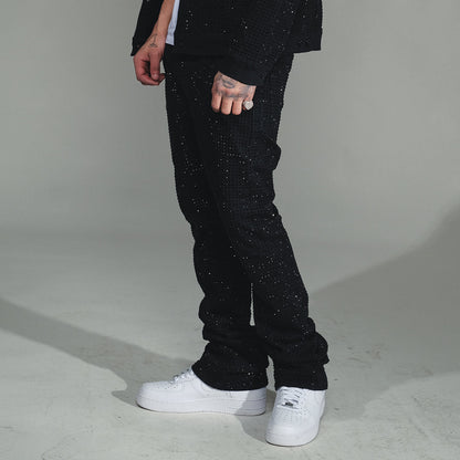 All Over Studded Flare Denim Black by Vicious - 2