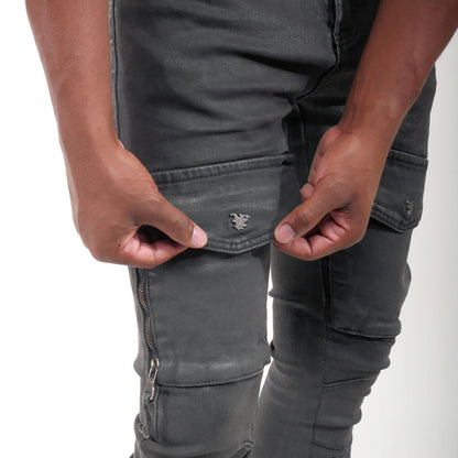 Wax coated flared denim pant Coated Black by Vicious - 2