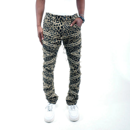 Premium flared embellished / stones pant Brown by Vicious - 0