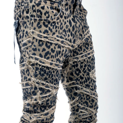 Premium flared embellished / stones pant Brown by Vicious - 4