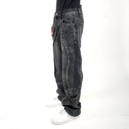 Western fit embroidered denim pant w/ stone details Black by Vicious - 1