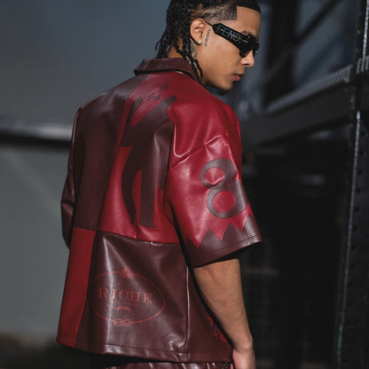 Tribal colorblock button up set Deep Red by Vie+Riche
 - 5