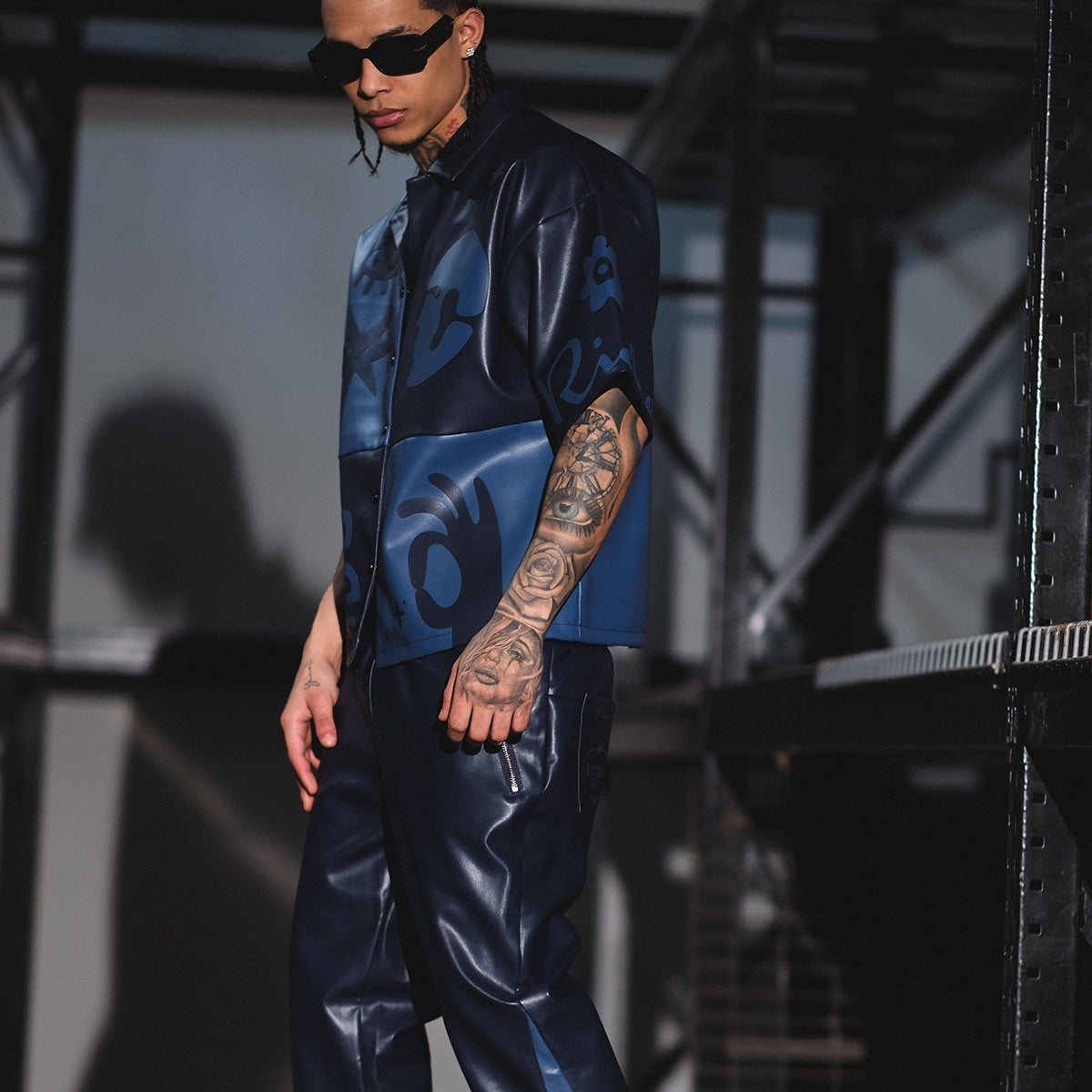 Tribal colorblock button up set Navy by Vie+Riche
 - 3