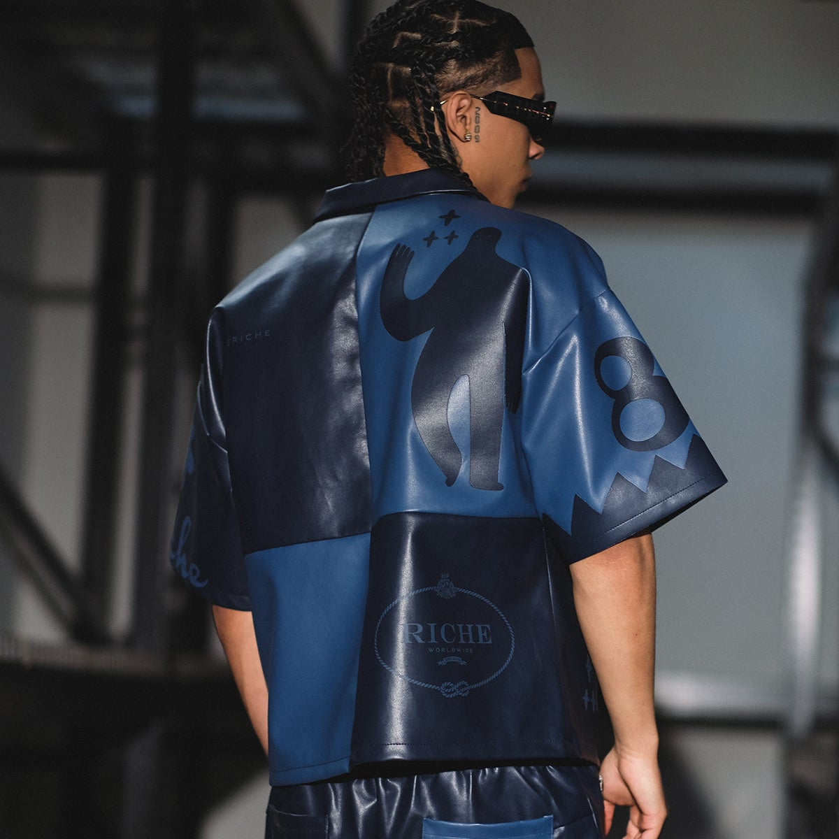 Tribal colorblock button up set Navy by Vie+Riche
 - 4