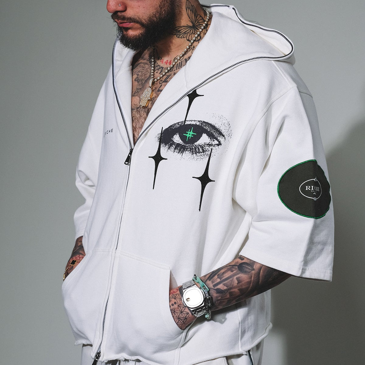 Digiworld zip hoodie by Vie+Riche, view 7