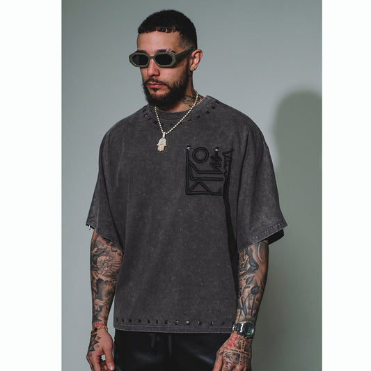 Tribal stones tee Acid Wash Grey by Vie+Riche
 - 1