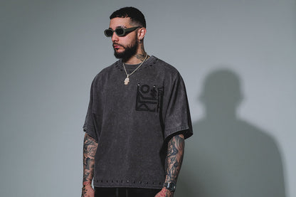 Tribal stones tee Acid Wash Grey by Vie+Riche
 - 5